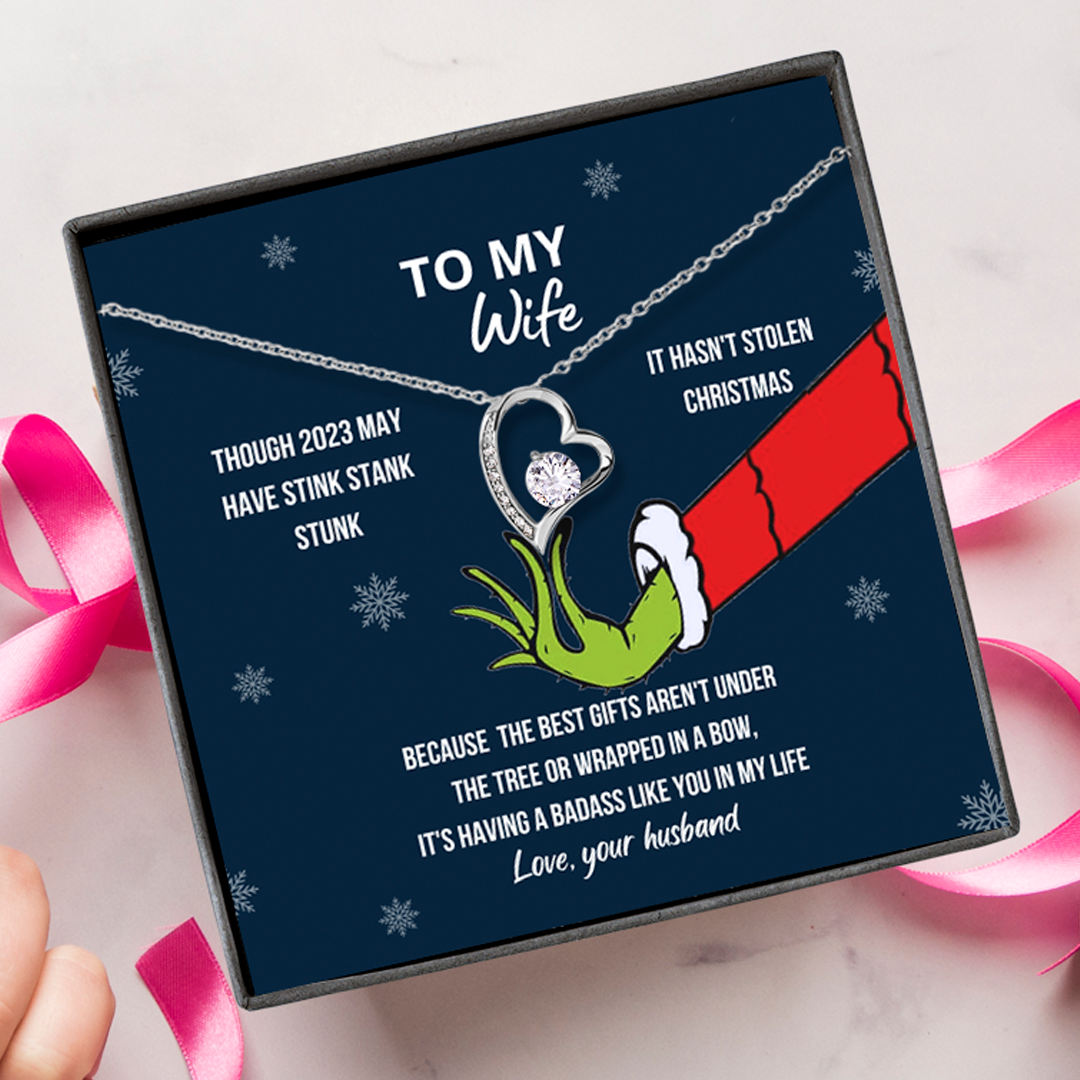 To My Wife Grinch Forever Love Necklace V2