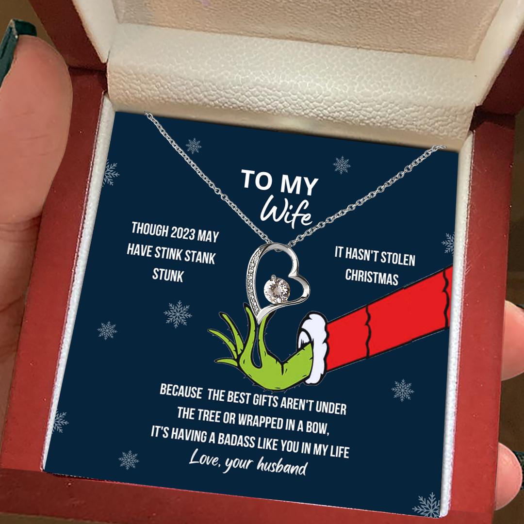 To My Wife Grinch Forever Love Necklace V2
