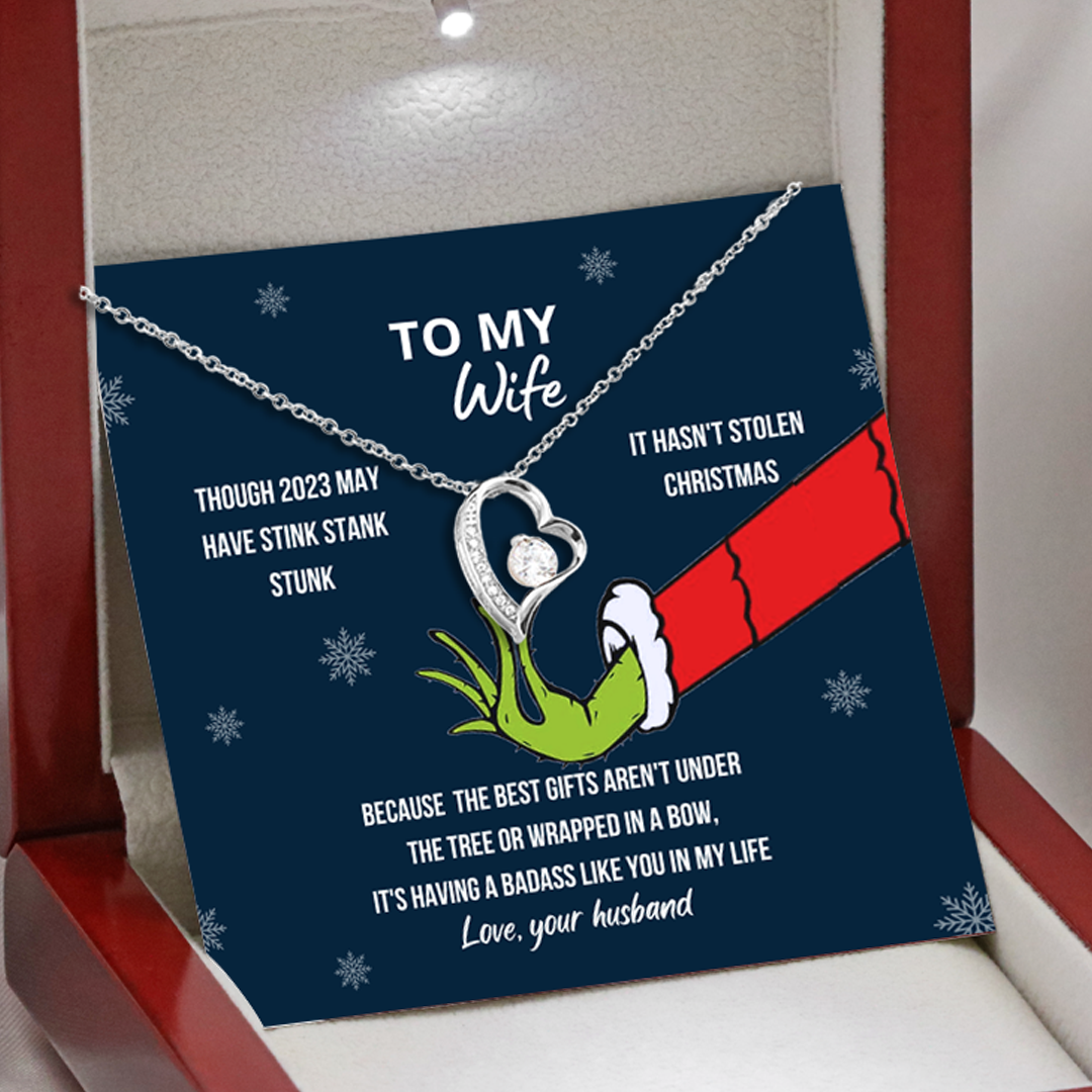 To My Wife Grinch Forever Love Necklace V2