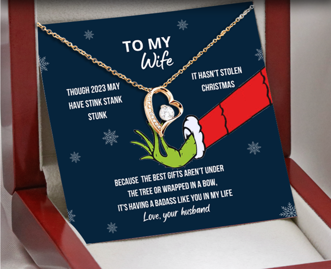To My Wife Grinch Forever Love Necklace V2