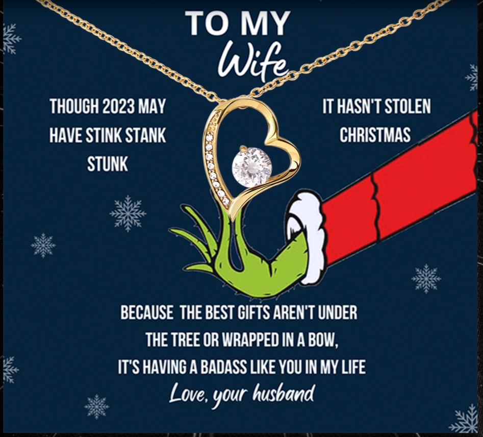 To My Wife Grinch Forever Love Necklace V2