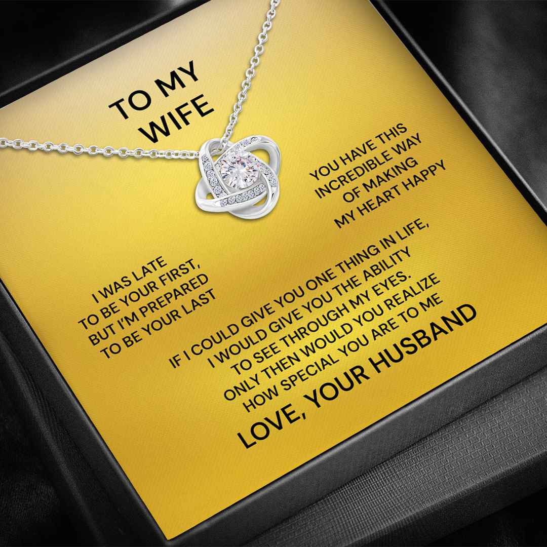 To My Wife You Are Special Knot Necklace