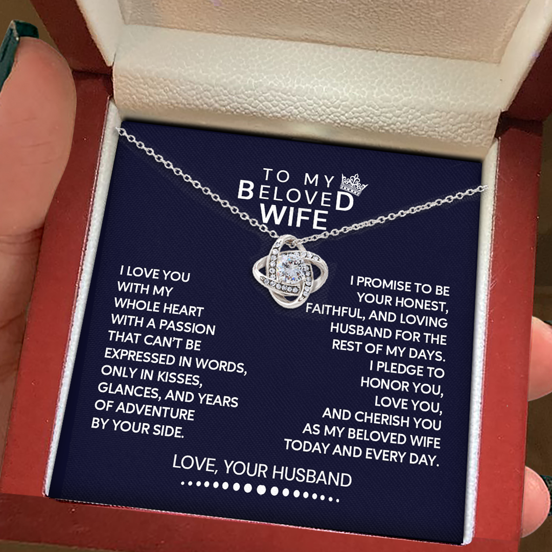 To My Beloved Wife Love Knot Necklace