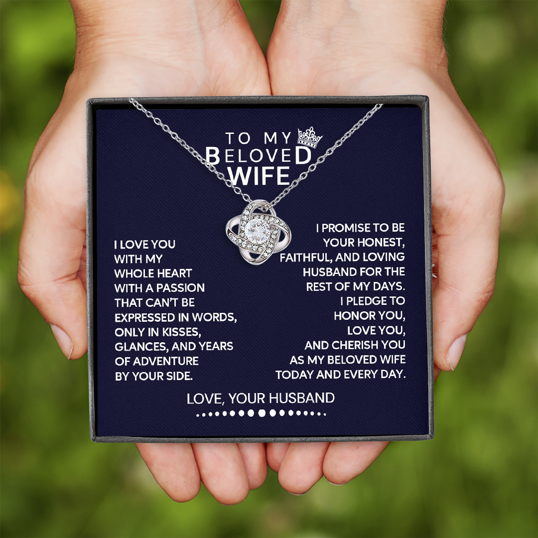 To My Beloved Wife Love Knot Necklace