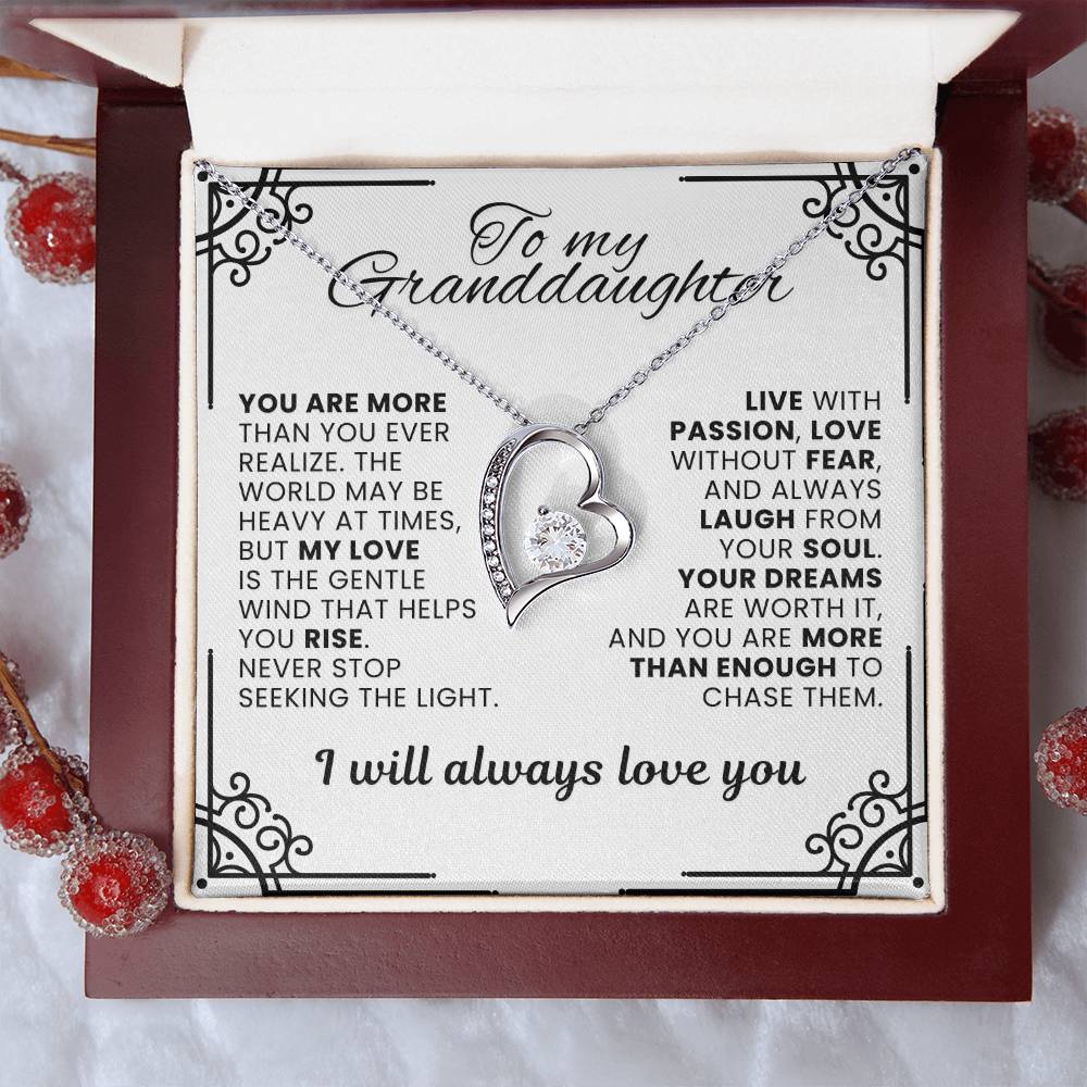 To My Granddaughter Forever Love Necklace