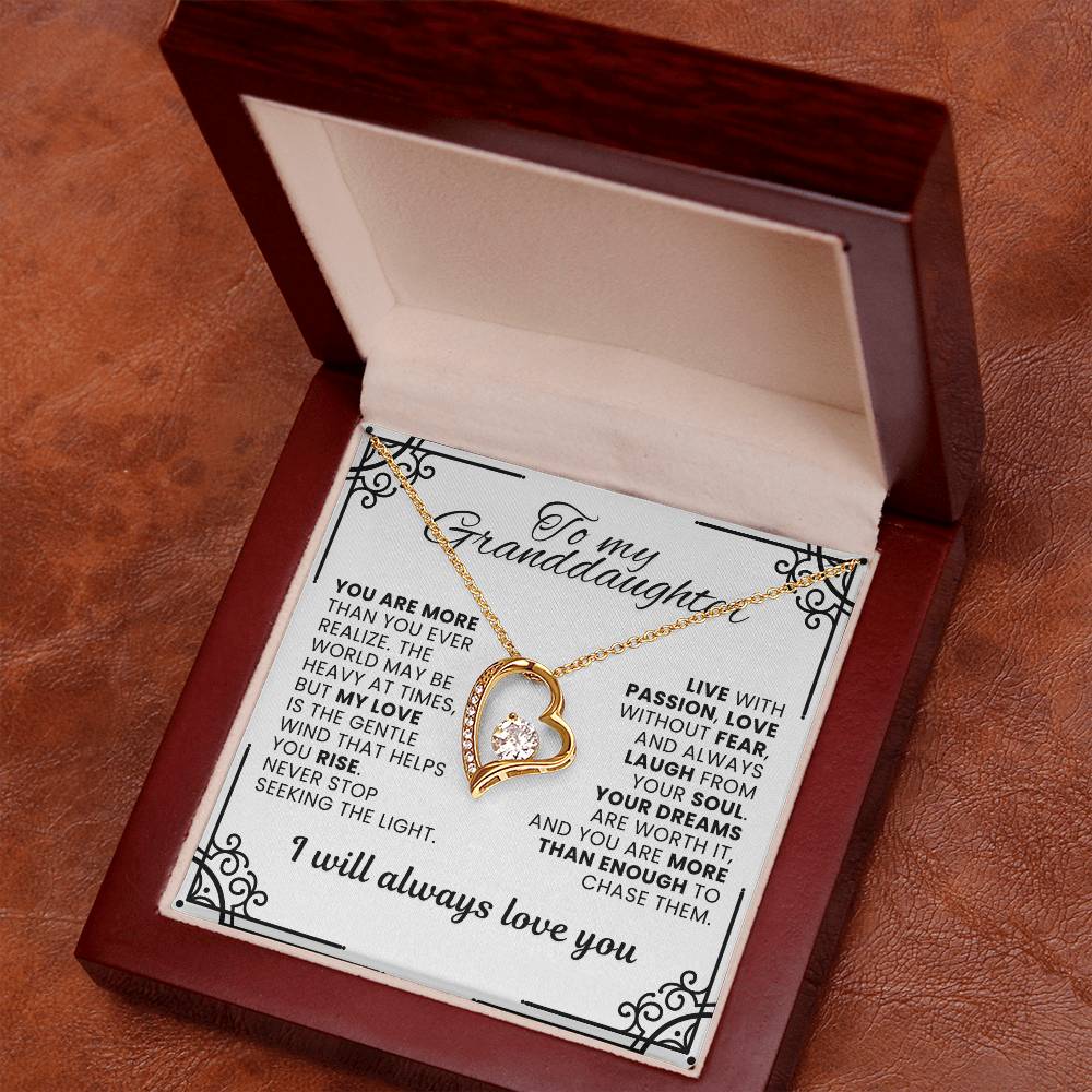 To My Granddaughter Forever Love Necklace