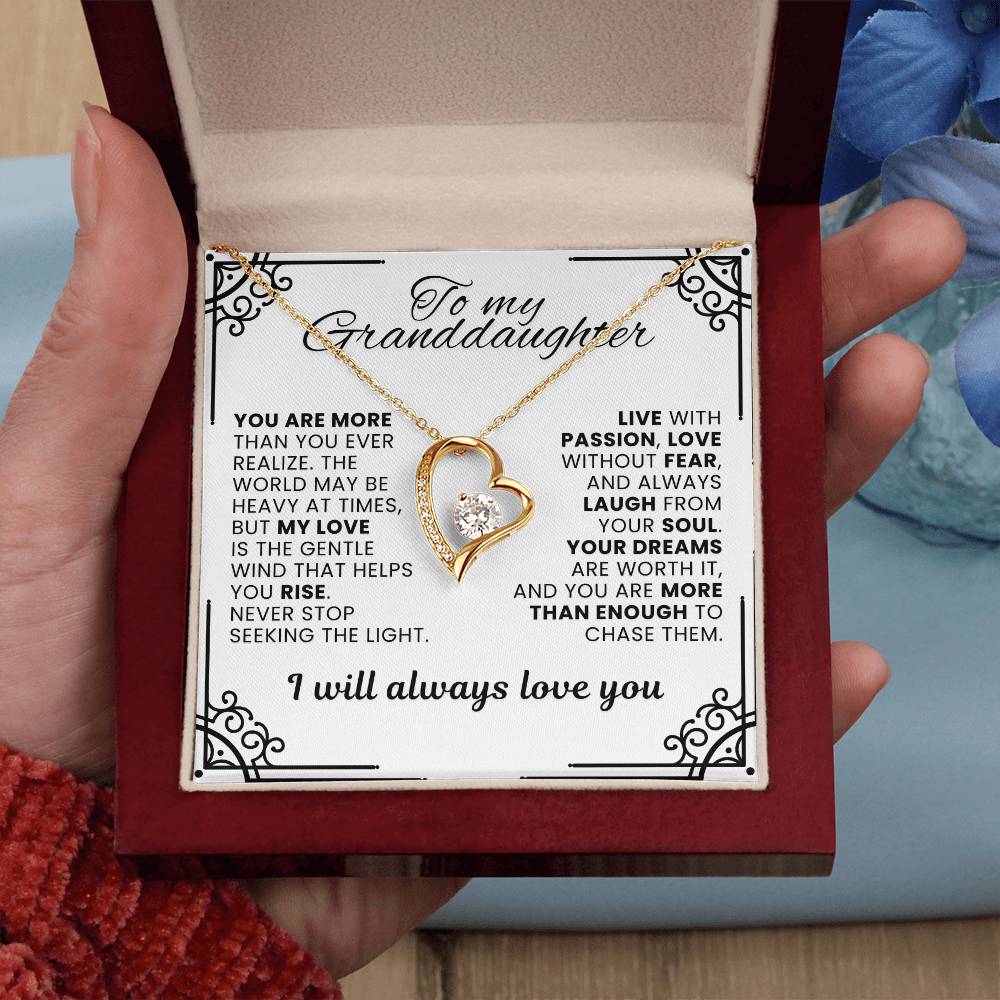 To My Granddaughter Forever Love Necklace