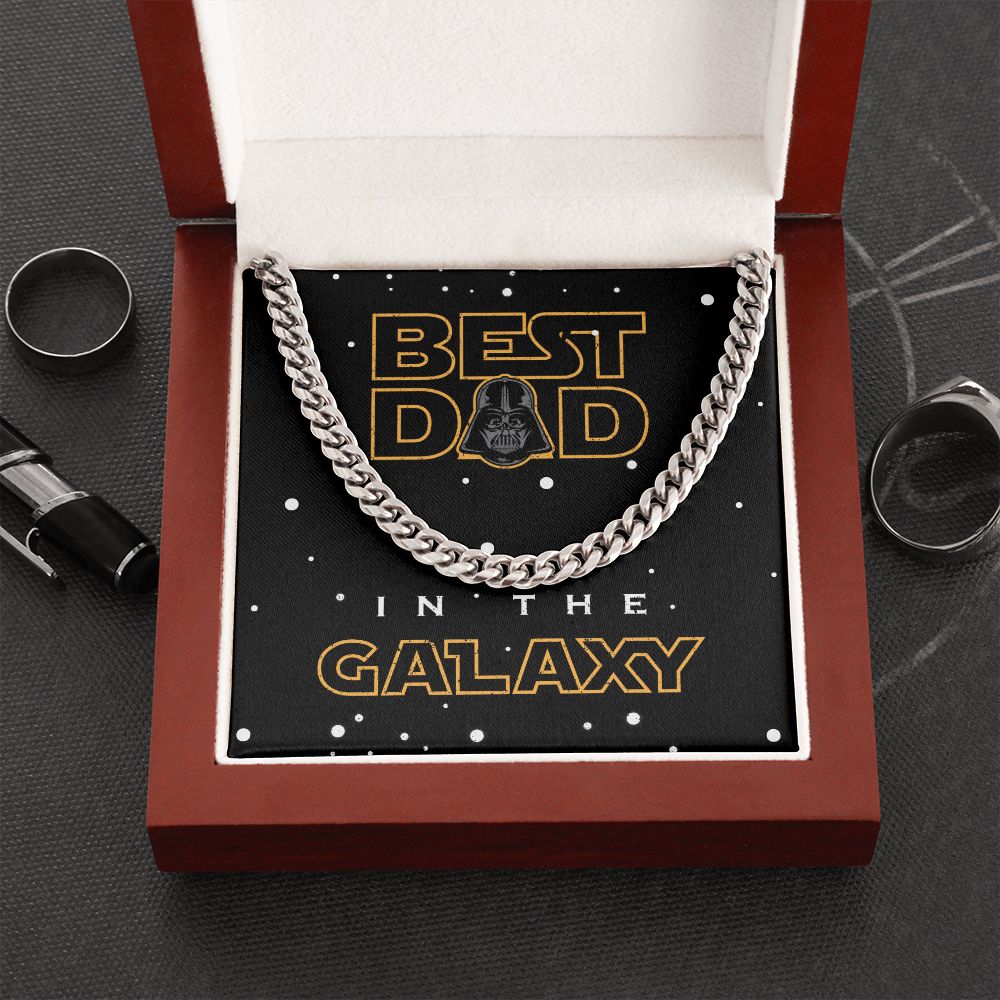 Best Dad In The Galaxy - Cuban Link Chain
