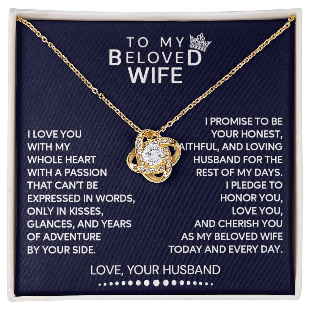 To My Beloved Wife Love Knot Necklace