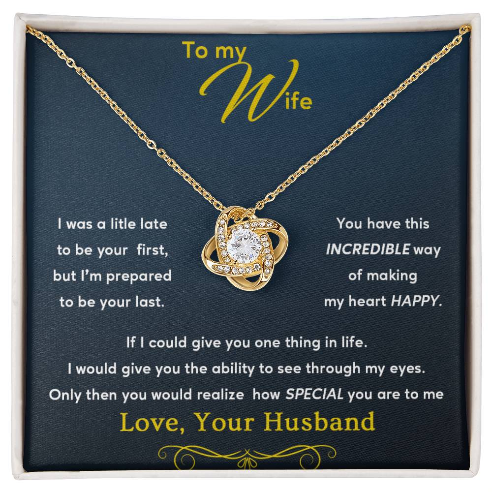 To My Wife Love Knot Necklace