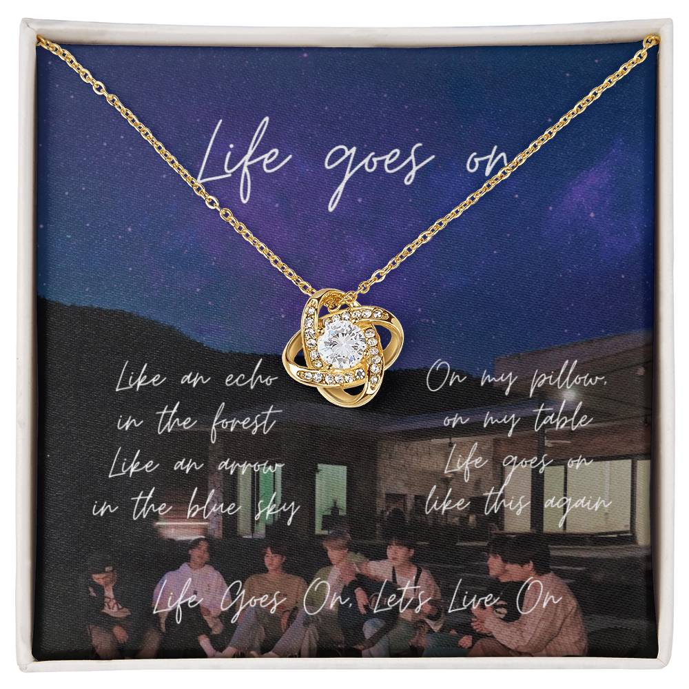Life Goes On Army Love Knot Necklace