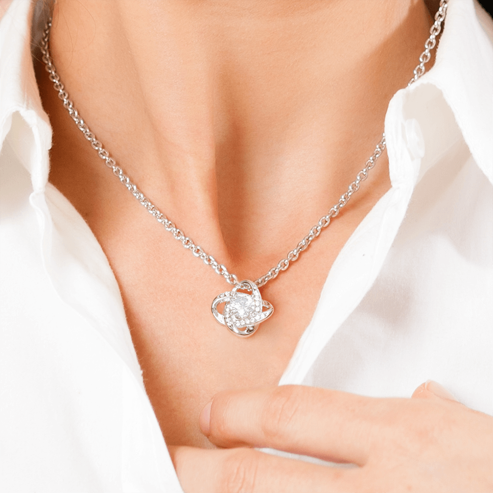 To My Beautiful Wife Hold Me Close Love Knot Necklace V13