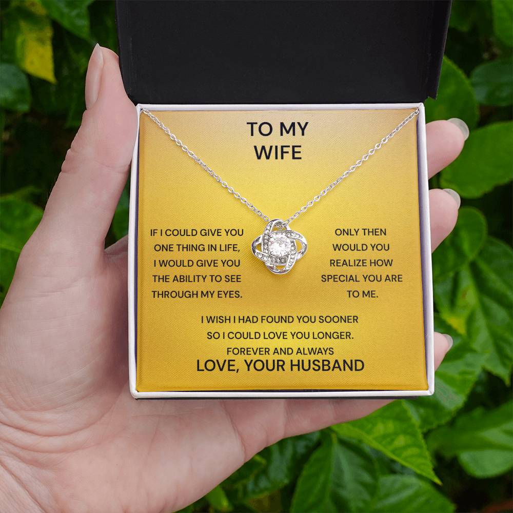 To My Wife You Are Special Knot Necklace