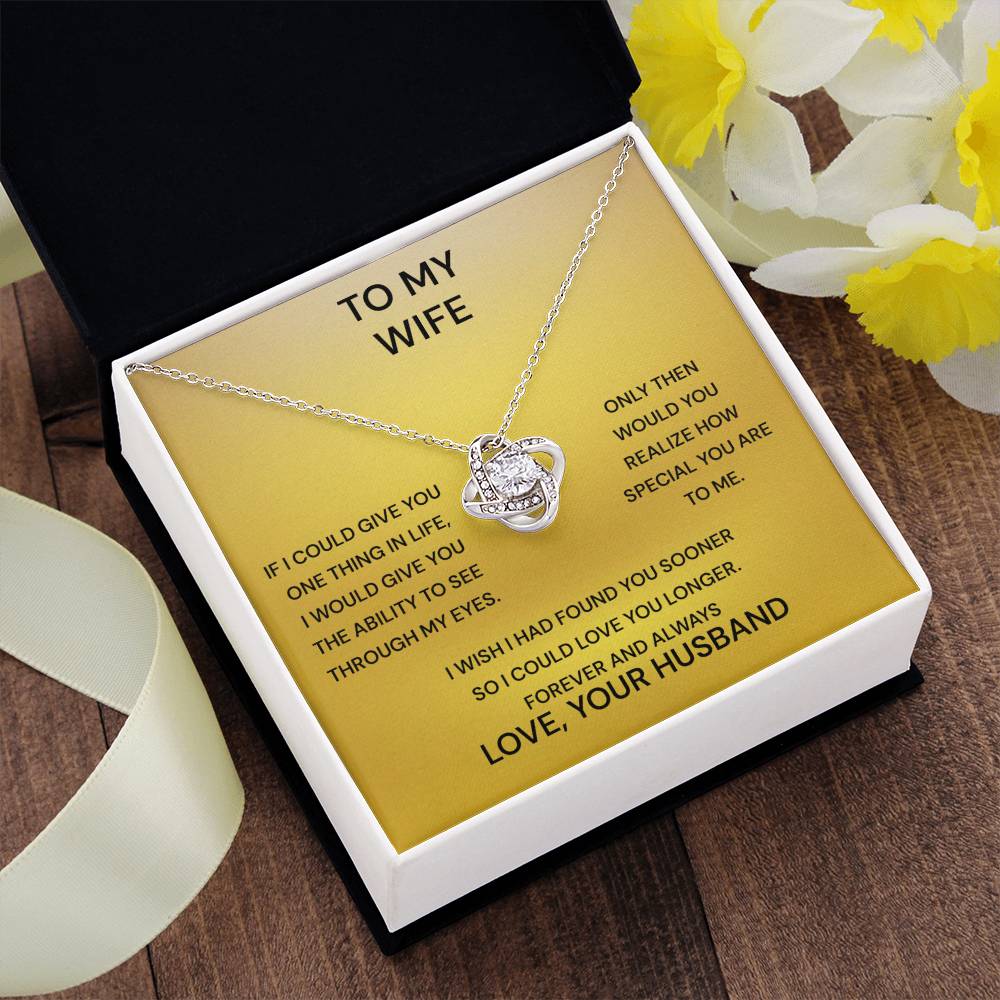 To My Wife You Are Special Knot Necklace
