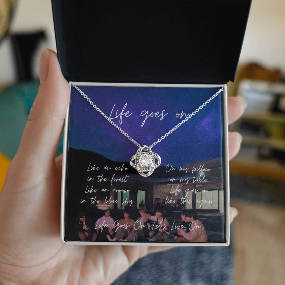 Life Goes On Army Love Knot Necklace