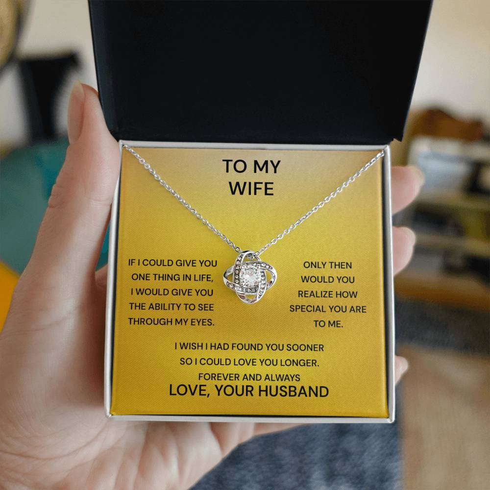 To My Wife You Are Special Knot Necklace
