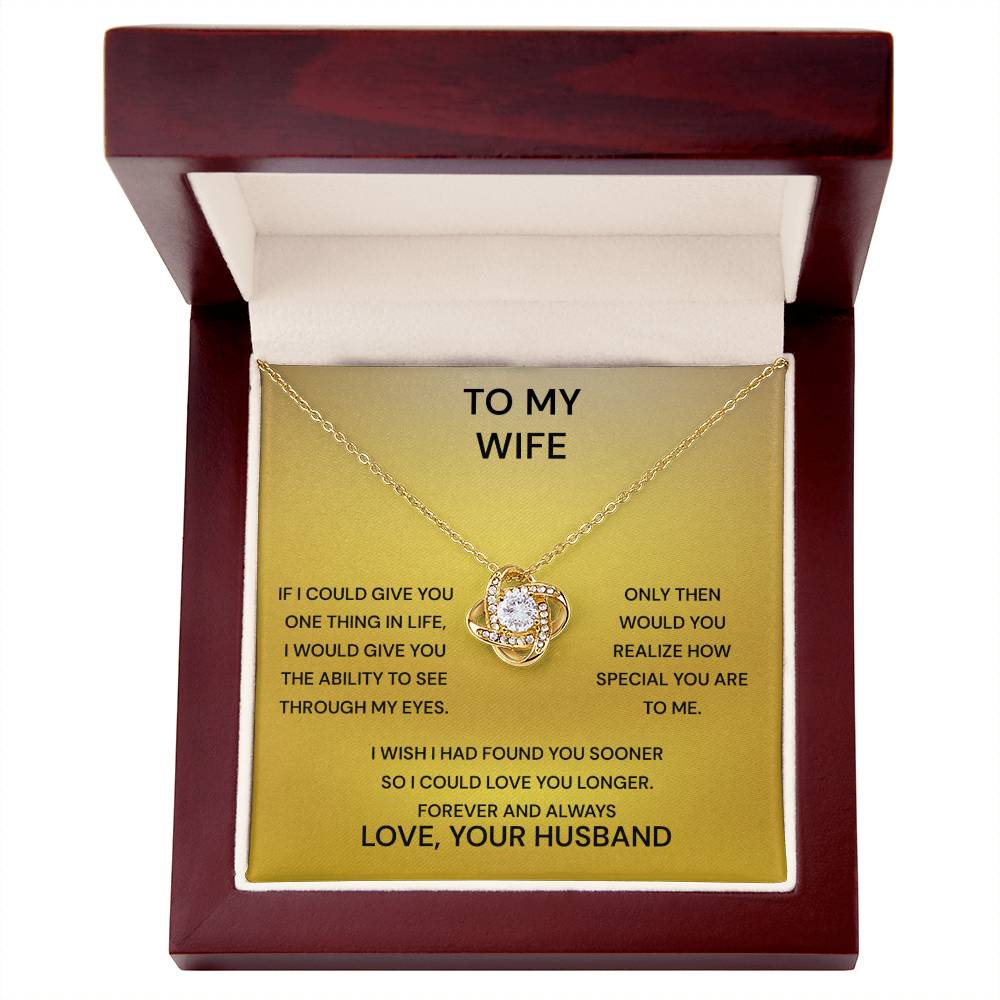 To My Wife You Are Special Knot Necklace