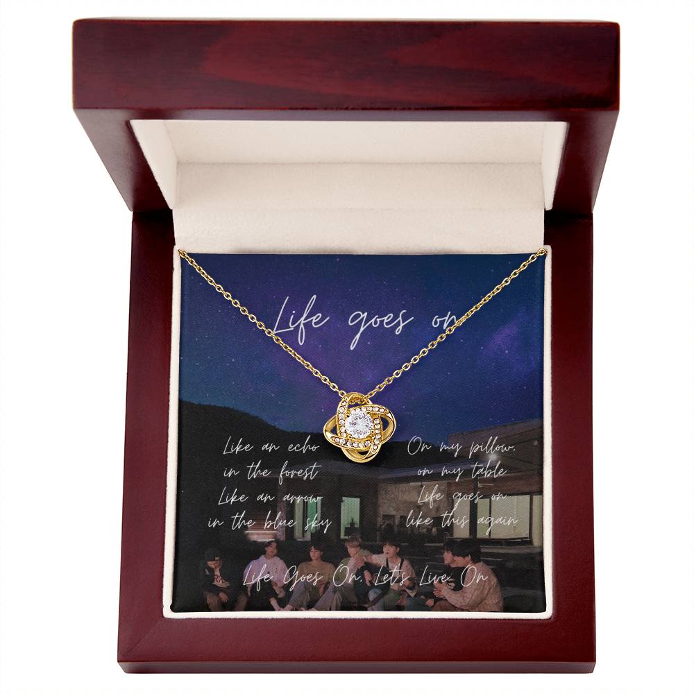 Life Goes On Army Love Knot Necklace