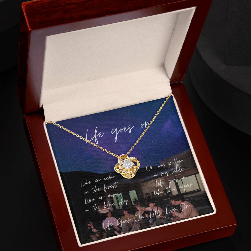 Life Goes On Army Love Knot Necklace