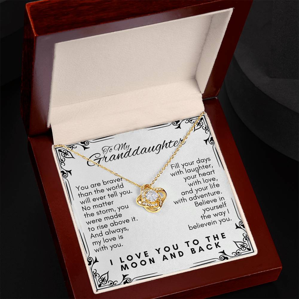 To My Granddaughter: Love Knot Necklace, a Reminder of Courage, Strength, and Unfailing Support