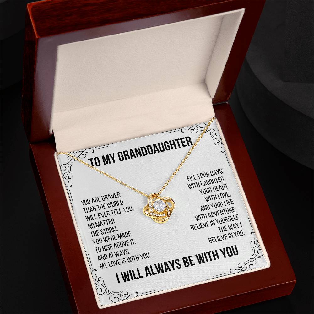 To My Granddaughter: Love Knot Necklace, a Reminder of Courage, Strength, and Unfailing Support