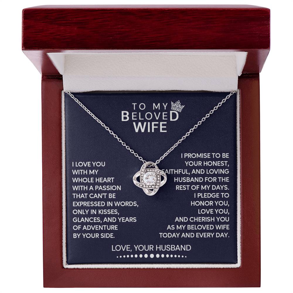 To My Beloved Wife Love Knot Necklace