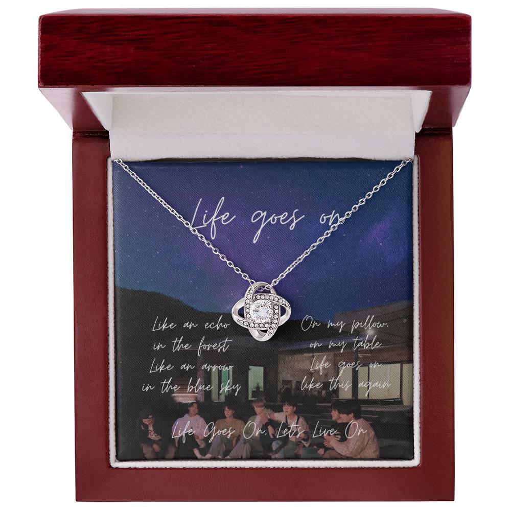 Life Goes On Army Love Knot Necklace