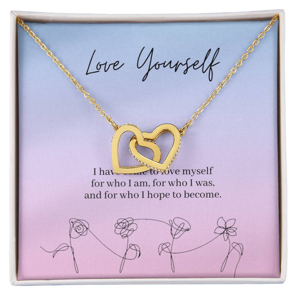 Love Yourself Army Interlocking Hearts Necklace