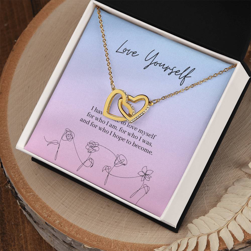 Love Yourself Army Interlocking Hearts Necklace