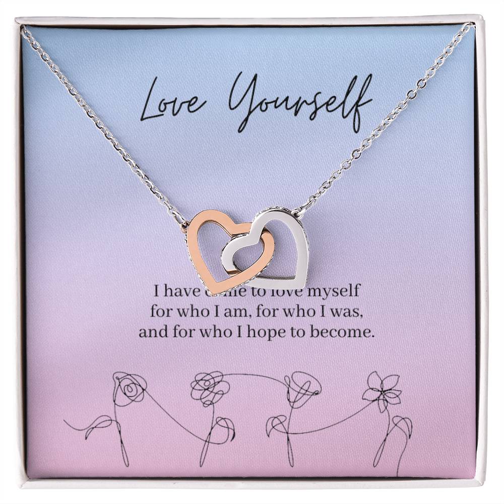Love Yourself Army Interlocking Hearts Necklace
