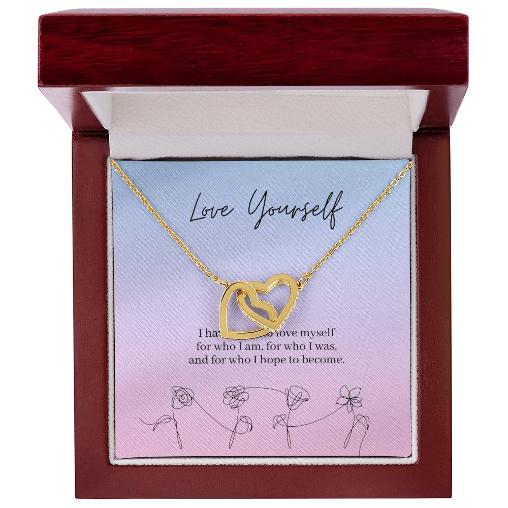 Love Yourself Army Interlocking Hearts Necklace