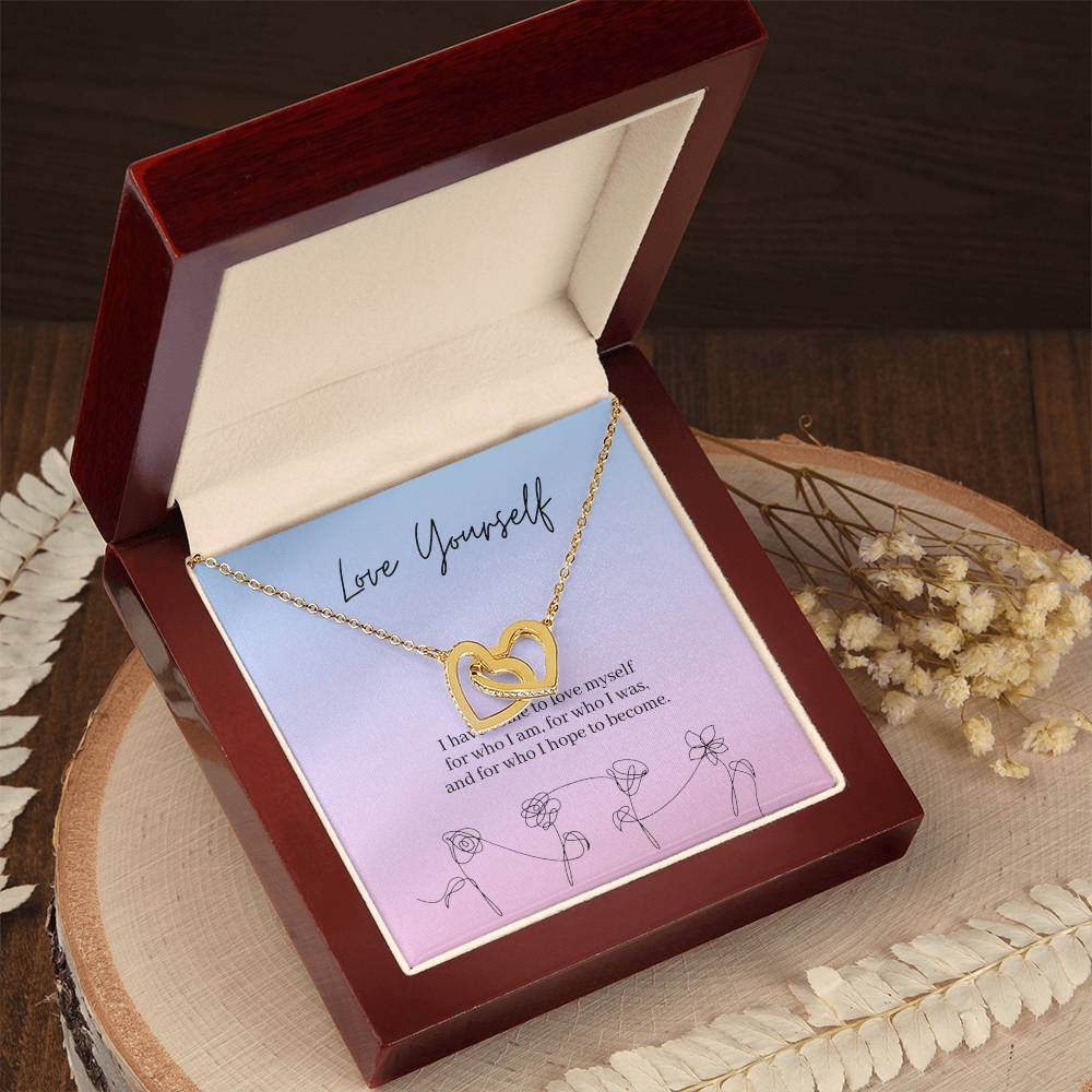 Love Yourself Army Interlocking Hearts Necklace