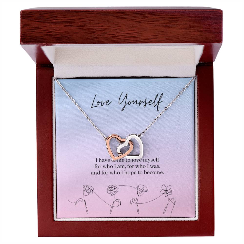 Love Yourself Army Interlocking Hearts Necklace