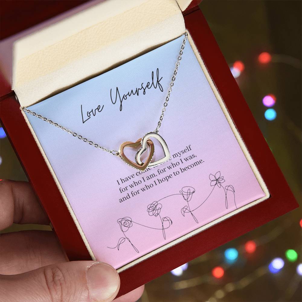 Love Yourself Army Interlocking Hearts Necklace