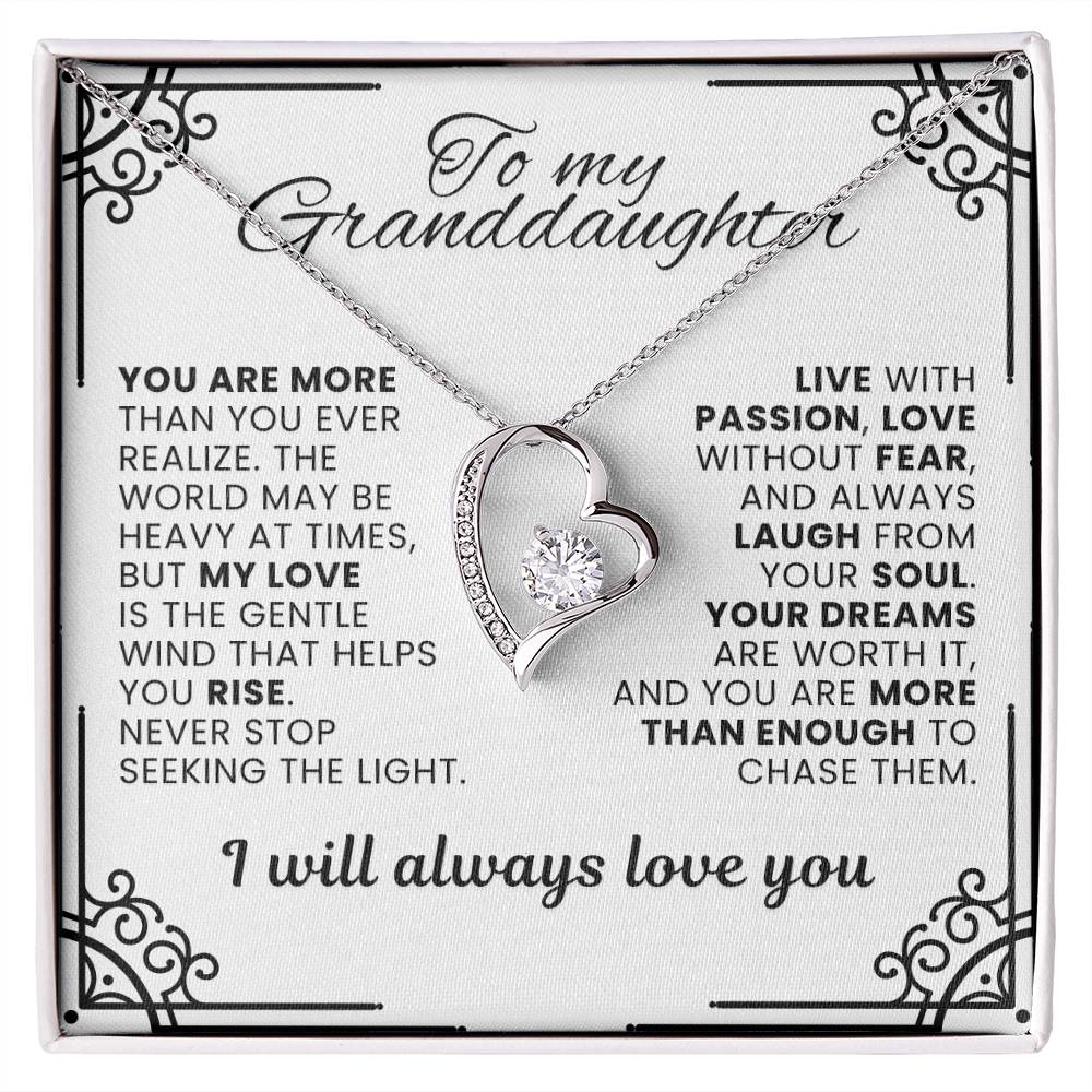 To My Granddaughter Forever Love Necklace
