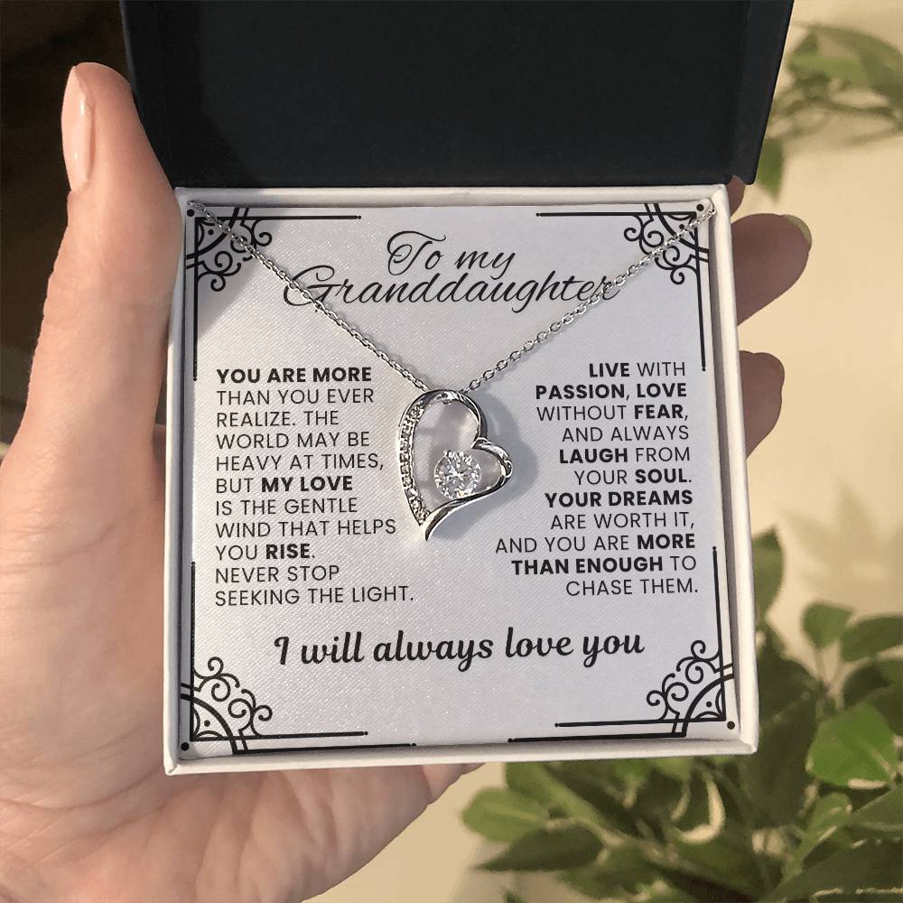 To My Granddaughter Forever Love Necklace