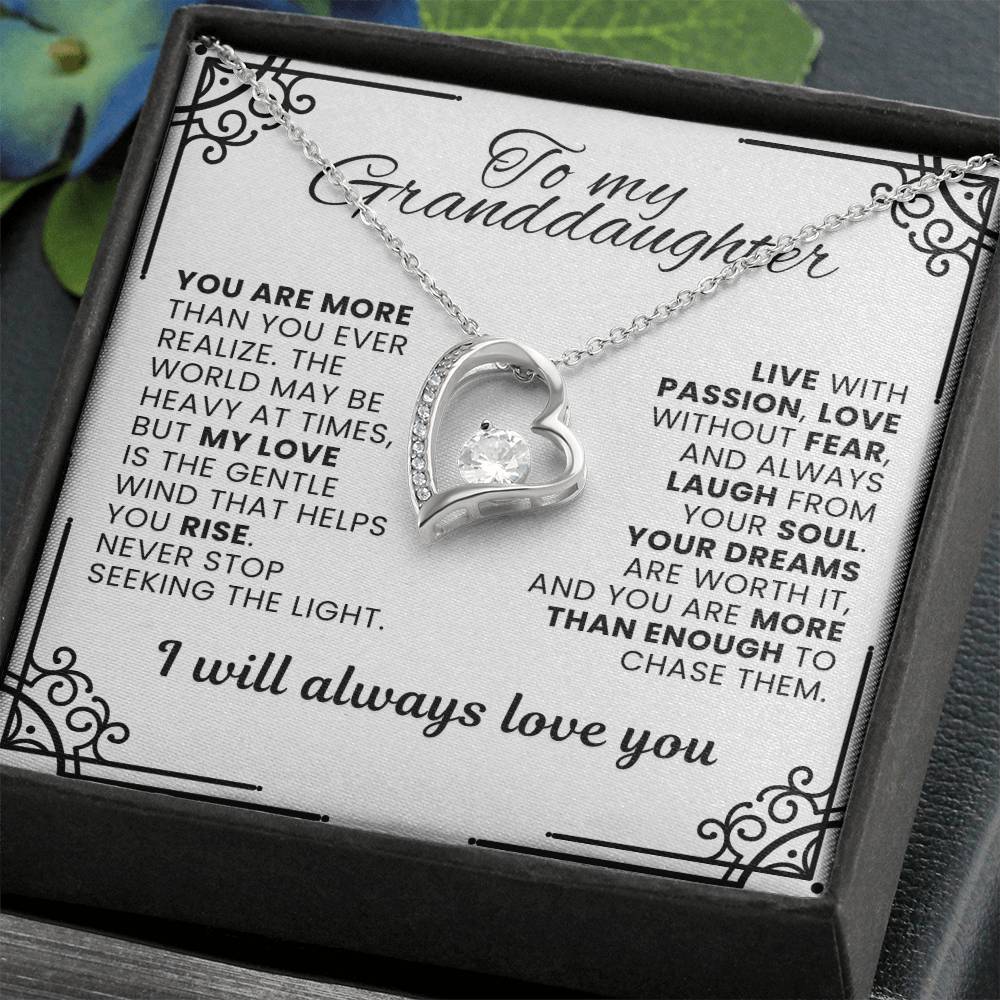 To My Granddaughter Forever Love Necklace