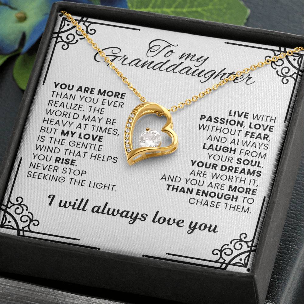 To My Granddaughter Forever Love Necklace