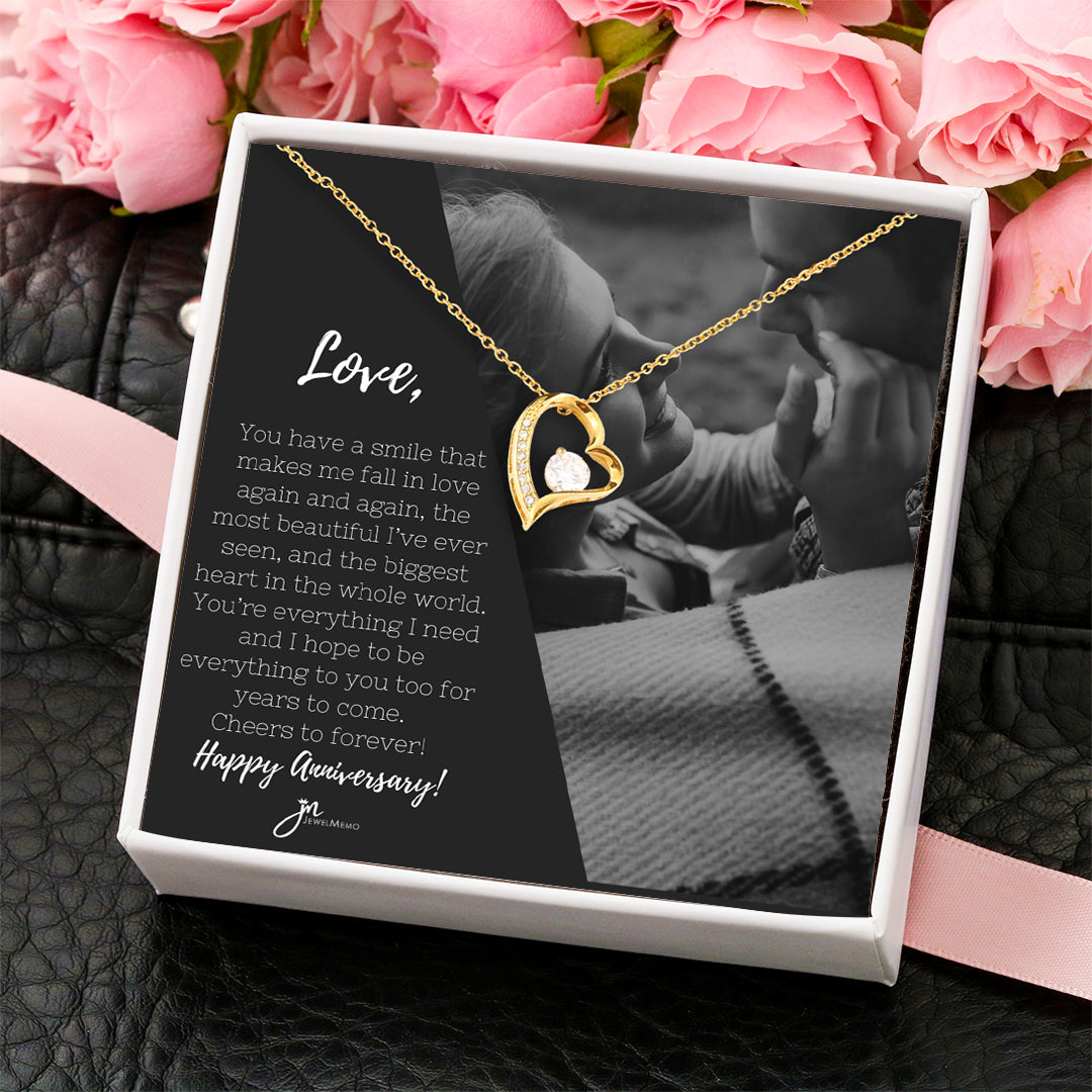 Anniversary Necklace Custom B/W Image - You're Everthing I Need