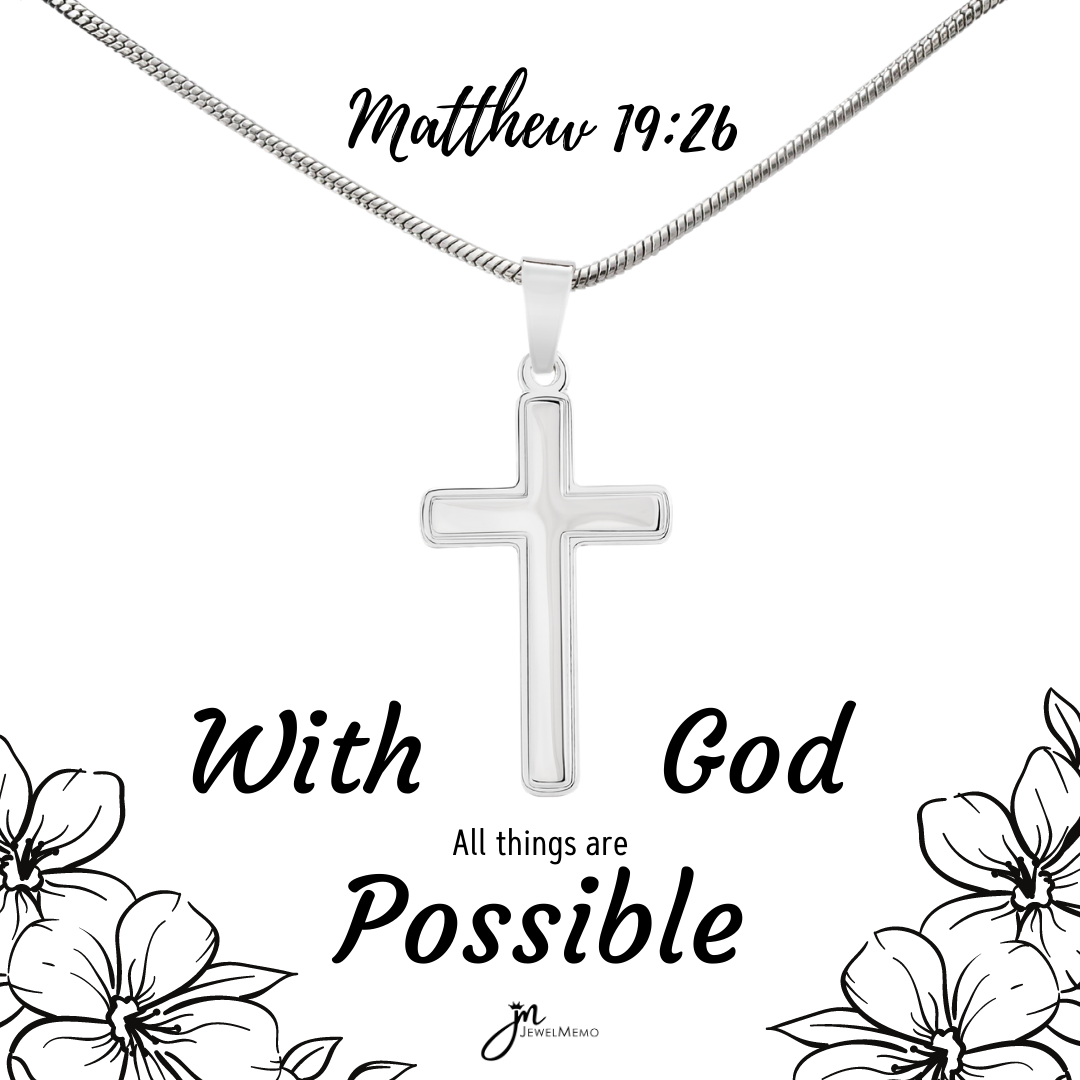 Cross Necklace - With God All Things Are Possible
