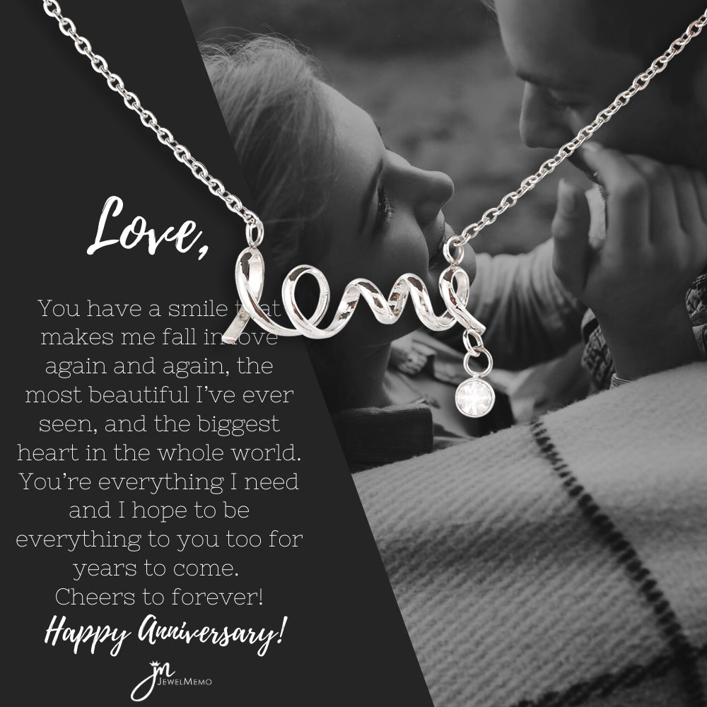 Anniversary Necklace Custom B/W Image - You're Everthing I Need