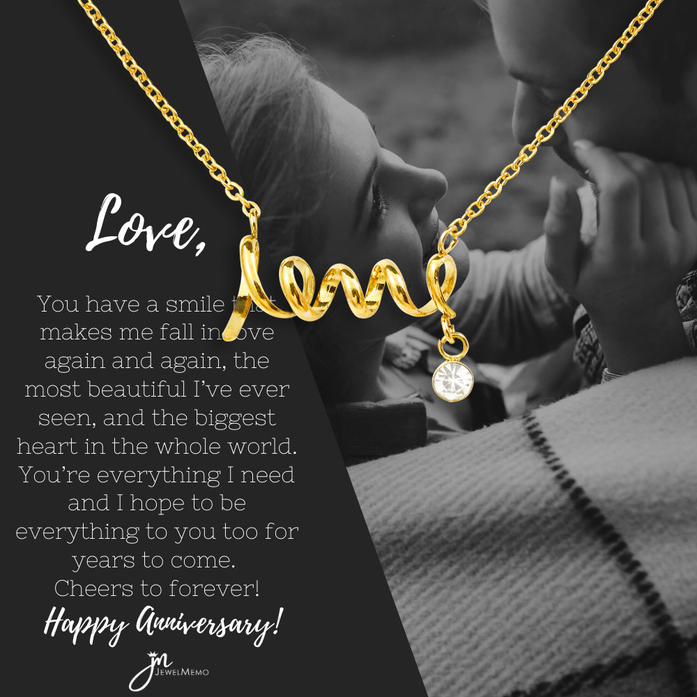Anniversary Necklace Custom B/W Image - You're Everthing I Need