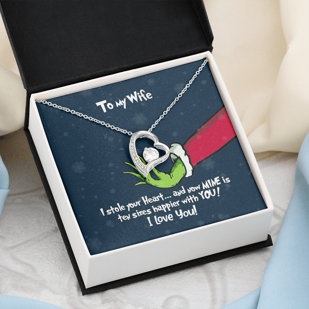 Grinch Necklace - To My Wife Forever Love - Silver
