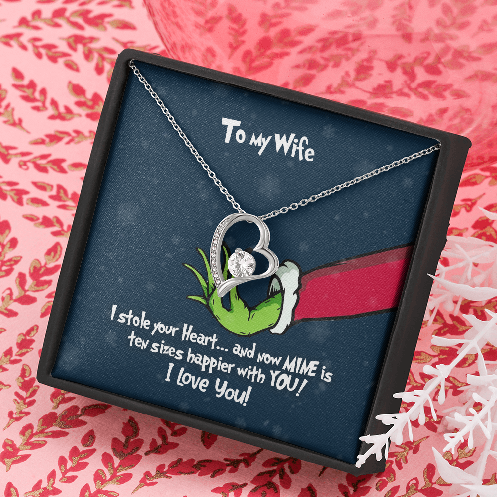 Grinch Necklace - To My Wife Forever Love - Silver