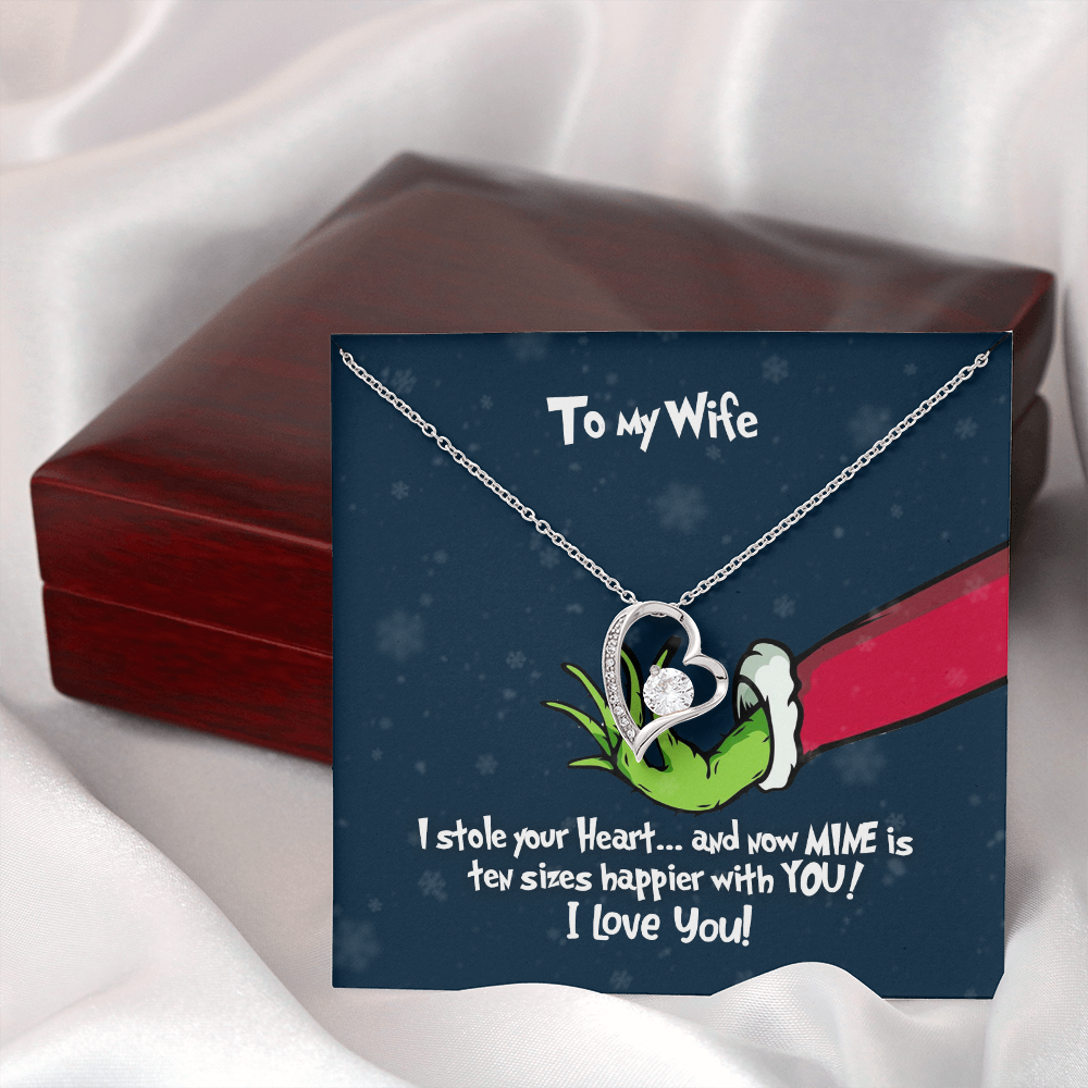 Grinch Necklace - To My Wife Forever Love - Silver