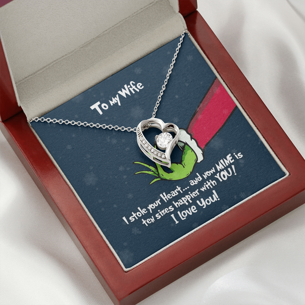 Grinch Necklace - To My Wife Forever Love - Silver