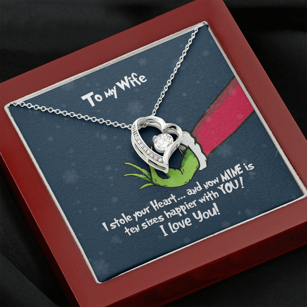 Grinch Necklace - To My Wife Forever Love - Silver