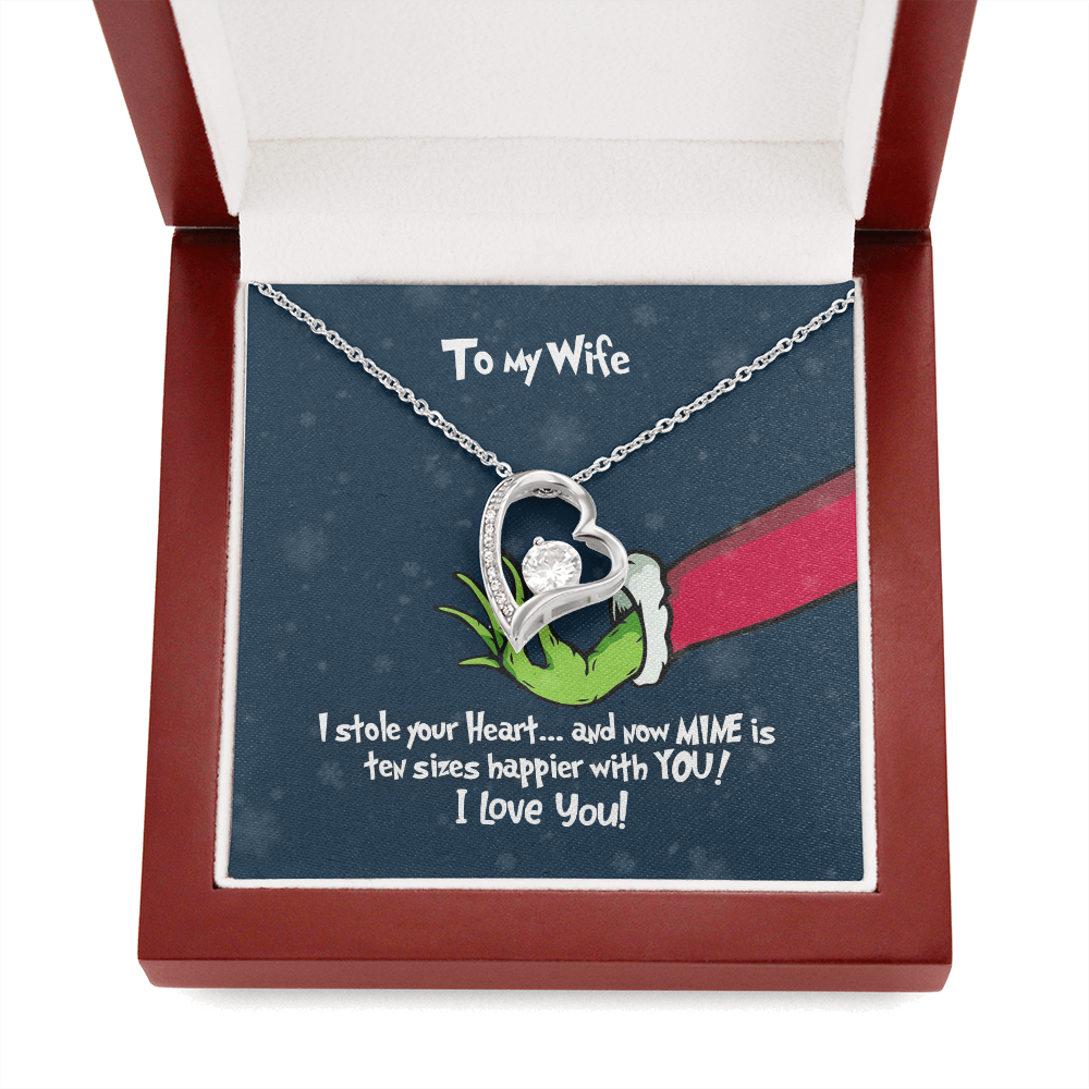 Grinch Necklace - To My Wife Forever Love - Silver