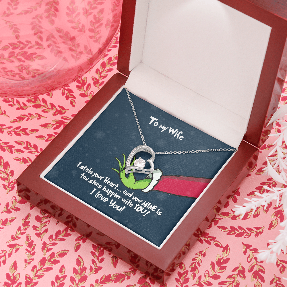 Grinch Necklace - To My Wife Forever Love - Silver