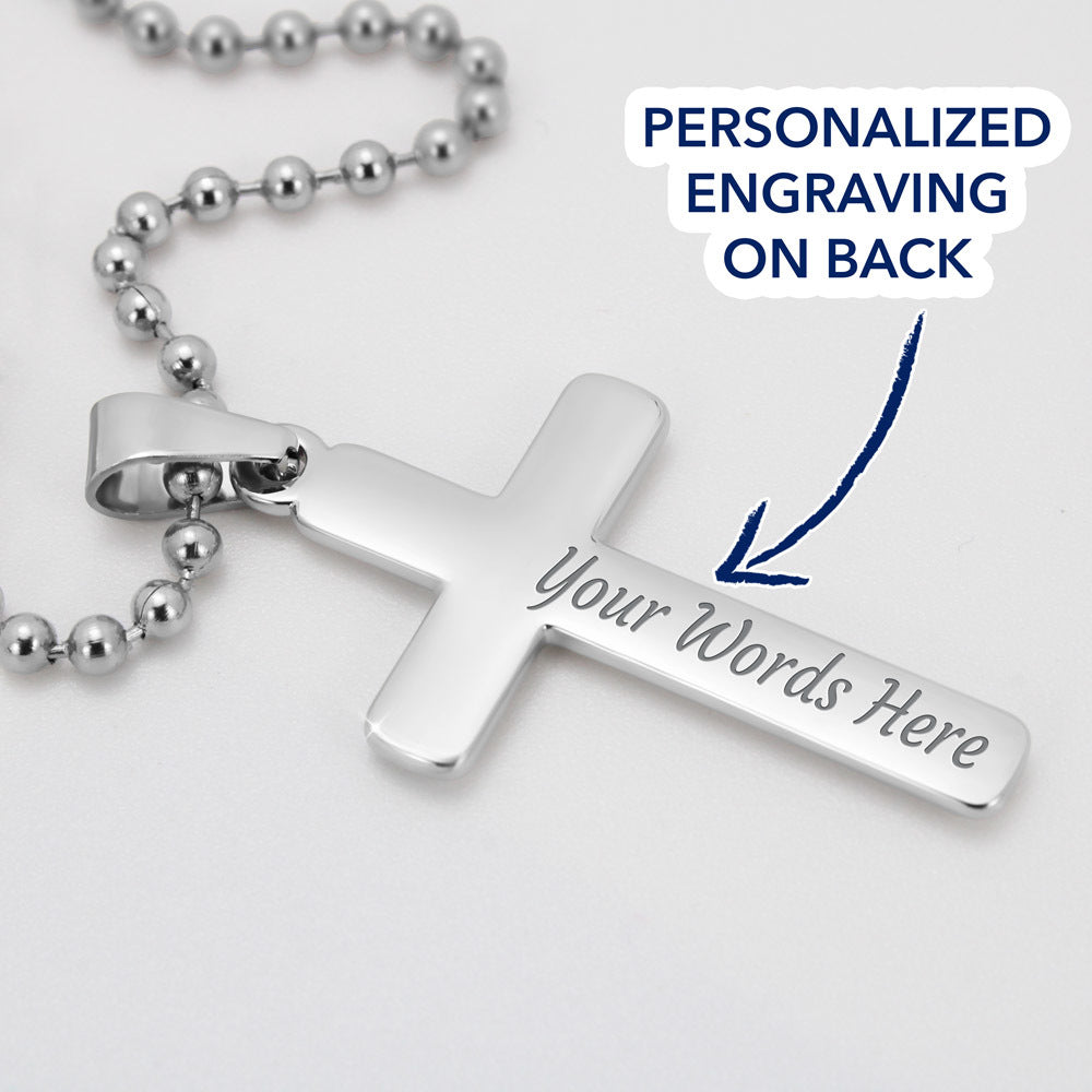 NEW Personalized Cross with Military Style Ball Chain